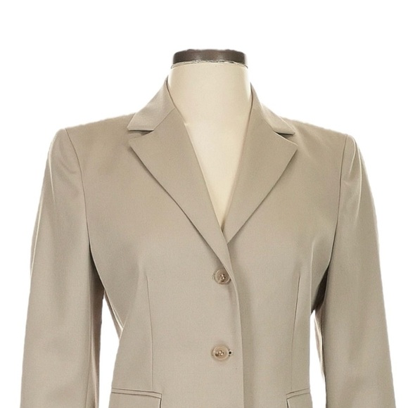 J Crew 3 Button Blazer Women Size XS Beige Classic Wool Blend Neutral Workwear - Picture 3 of 6